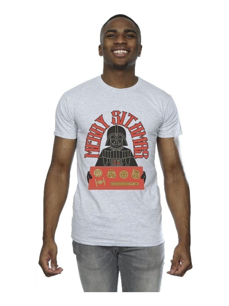 Star Wars - T-shirt EPISODE IV: A NEW HOPE MERRY SITHMAS Gris chiné - Kiabi