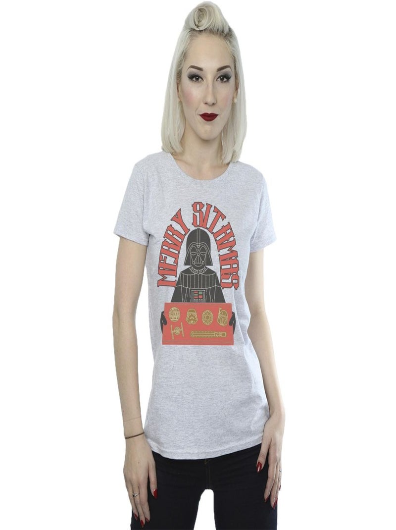 Star Wars - T-shirt EPISODE IV: A NEW HOPE MERRY SITHMAS Gris chiné - Kiabi