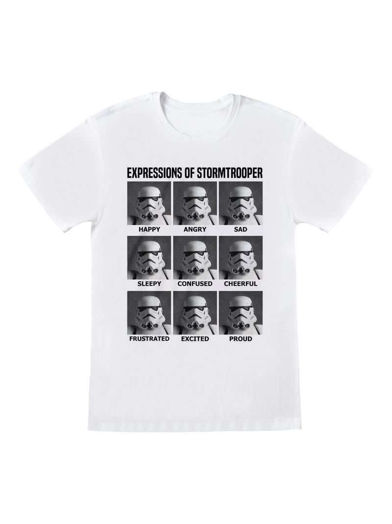 Star Wars - T-shirt EXPRESSIONS OF STORMTROOPER Blanc - Kiabi