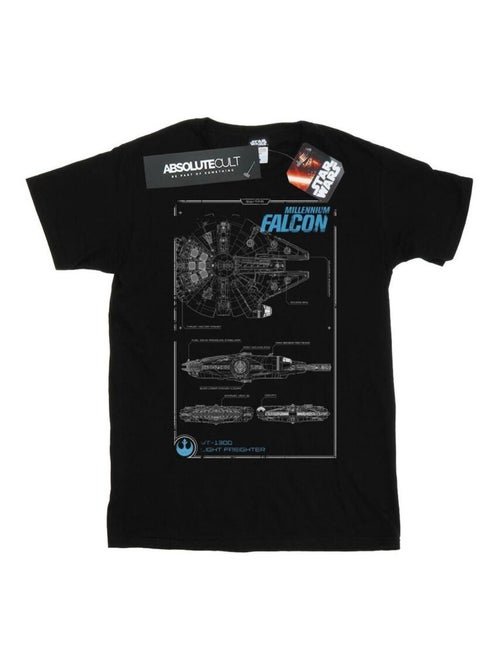 Star Wars - T-shirt FORCE AWAKENS MILLENNIUM FALCON MANUAL - Kiabi Star Wars - T-shirt FORCE AWAKENS MILLENNIUM FALCON MANUAL - Kiabi