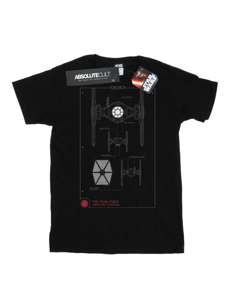 Star Wars - T-shirt FORCE AWAKENS TIE FIGHTER Noir - Kiabi