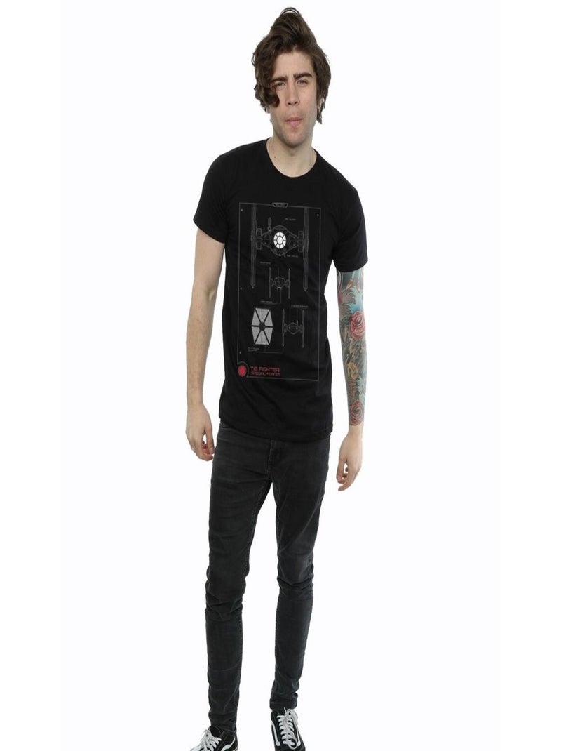 Star Wars - T-shirt FORCE AWAKENS TIE FIGHTER Noir - Kiabi