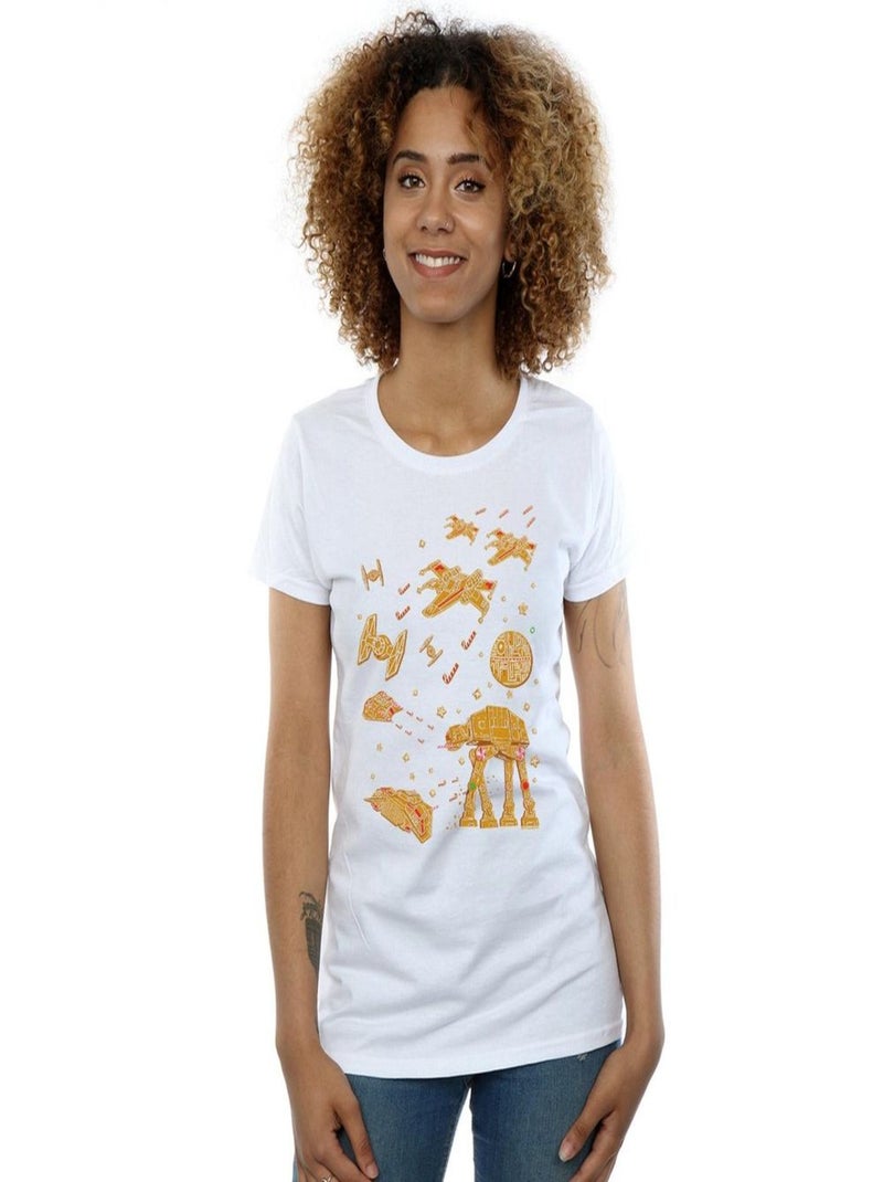 Star Wars - T-shirt GINGERBREAD BATTLE Blanc - Kiabi
