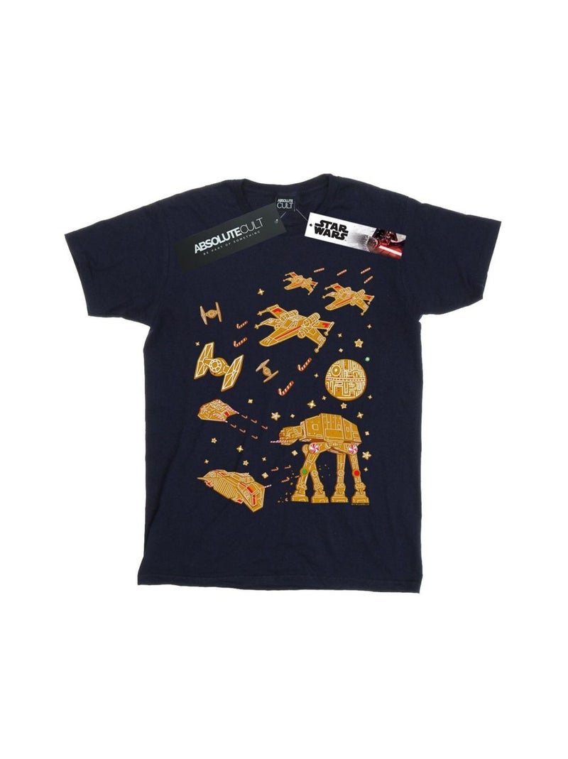 Star Wars - T-shirt GINGERBREAD BATTLE Bleu marine - Kiabi