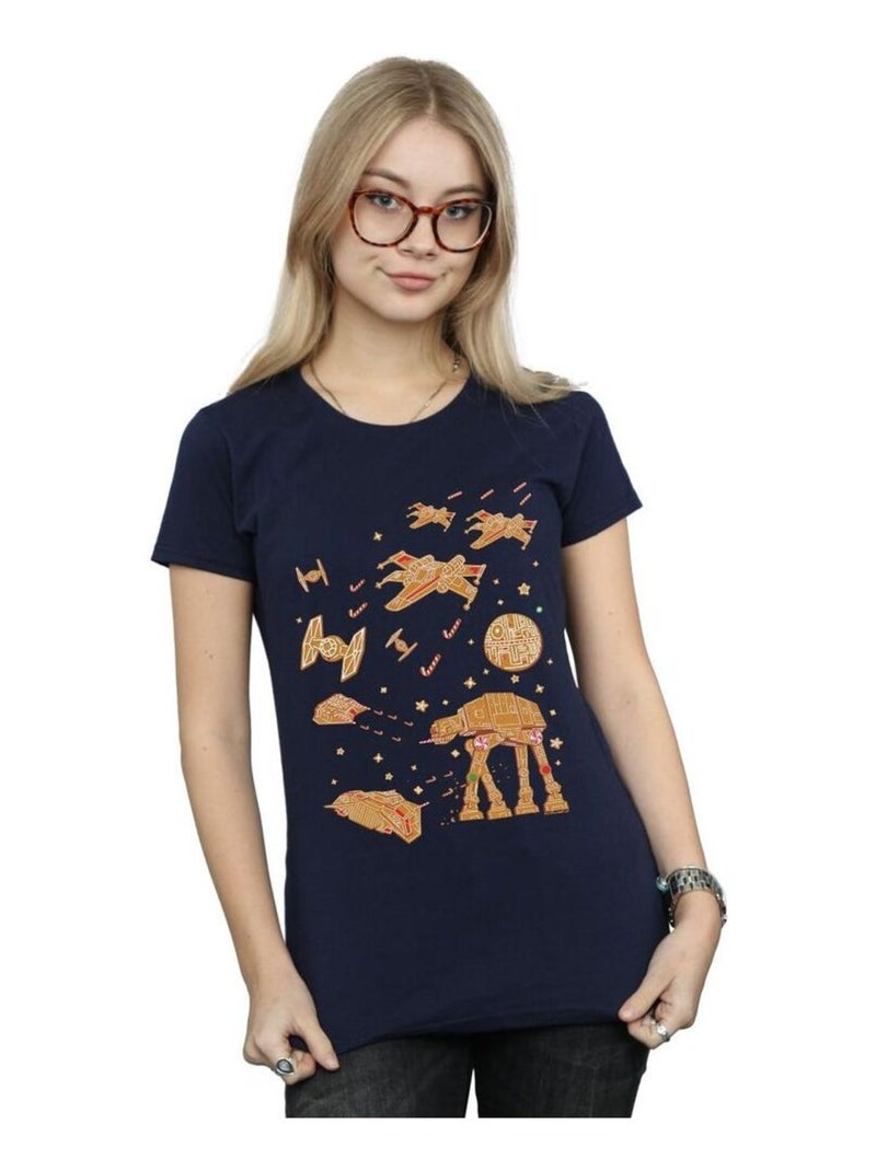 Star Wars - T-shirt GINGERBREAD BATTLE Bleu marine - Kiabi