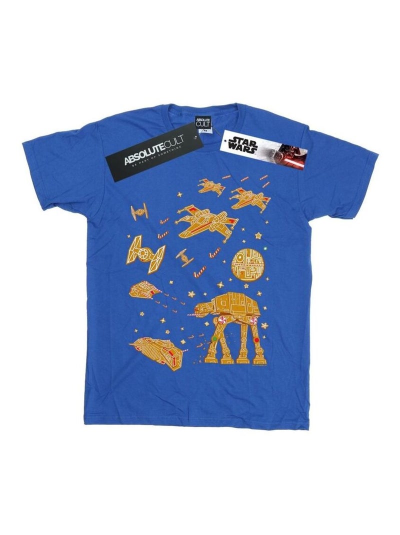 Star Wars - T-shirt GINGERBREAD BATTLE Bleu roi - Kiabi