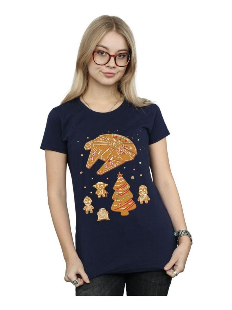 Star Wars - T-shirt GINGERBREAD REBELS Bleu marine - Kiabi