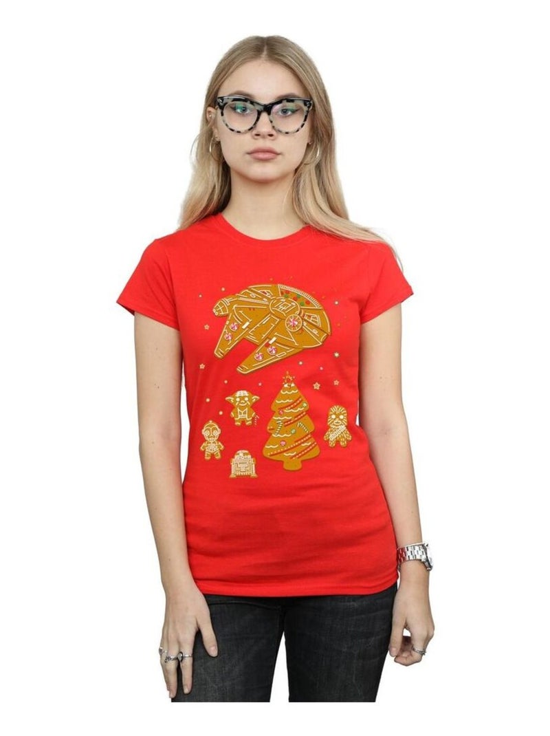 Star Wars - T-shirt GINGERBREAD REBELS Rouge - Kiabi