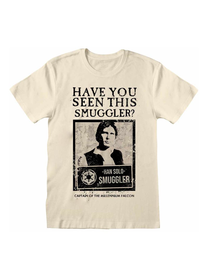 Star Wars - T-shirt HAVE YOU SEEN THIS SMUGGLER Blanc cassé - Kiabi