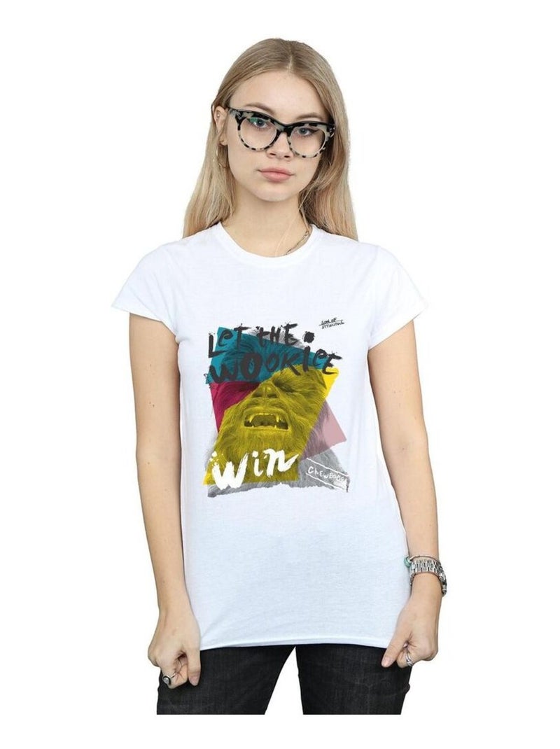 Star Wars - T-shirt LET THE WOOKIEE WIN Blanc - Kiabi