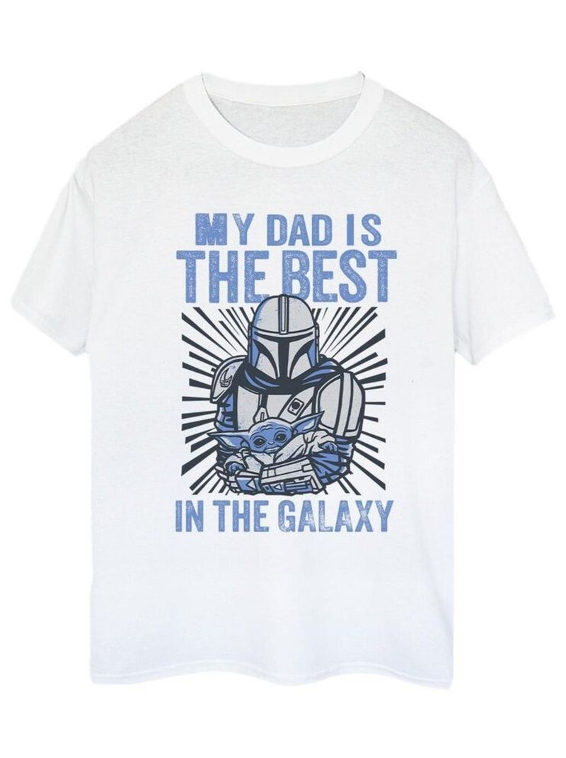 Star Wars - T-shirt MANDALORIAN BEST DAD Blanc - Kiabi