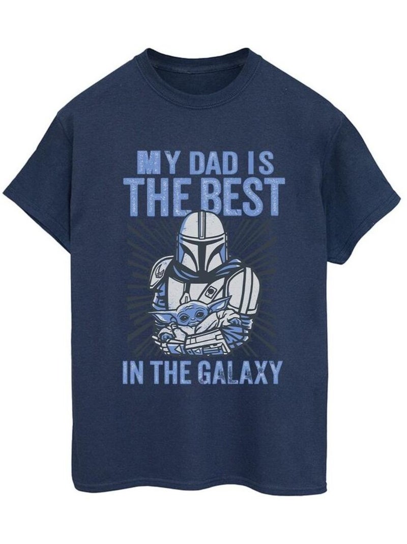Star Wars - T-shirt MANDALORIAN BEST DAD Bleu marine - Kiabi