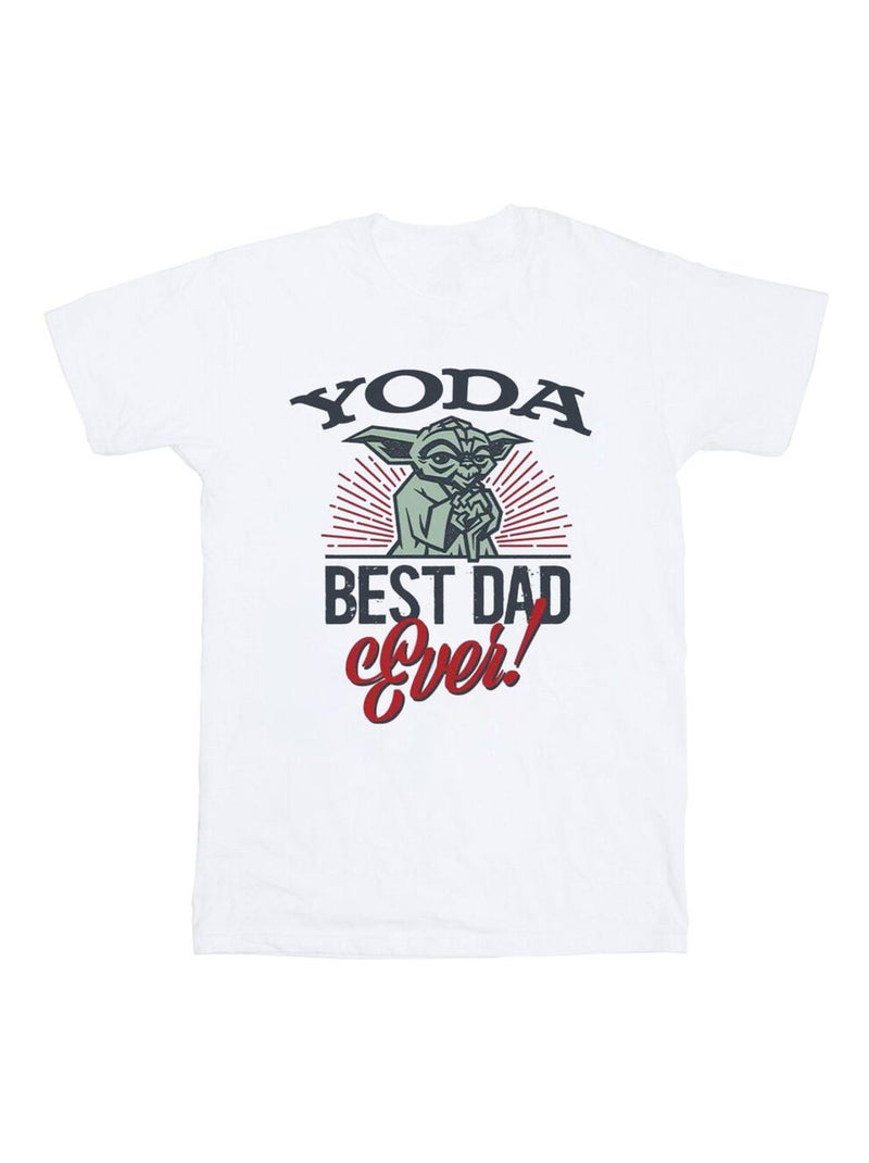 Star Wars - T-shirt MANDALORIAN DAD Blanc - Kiabi