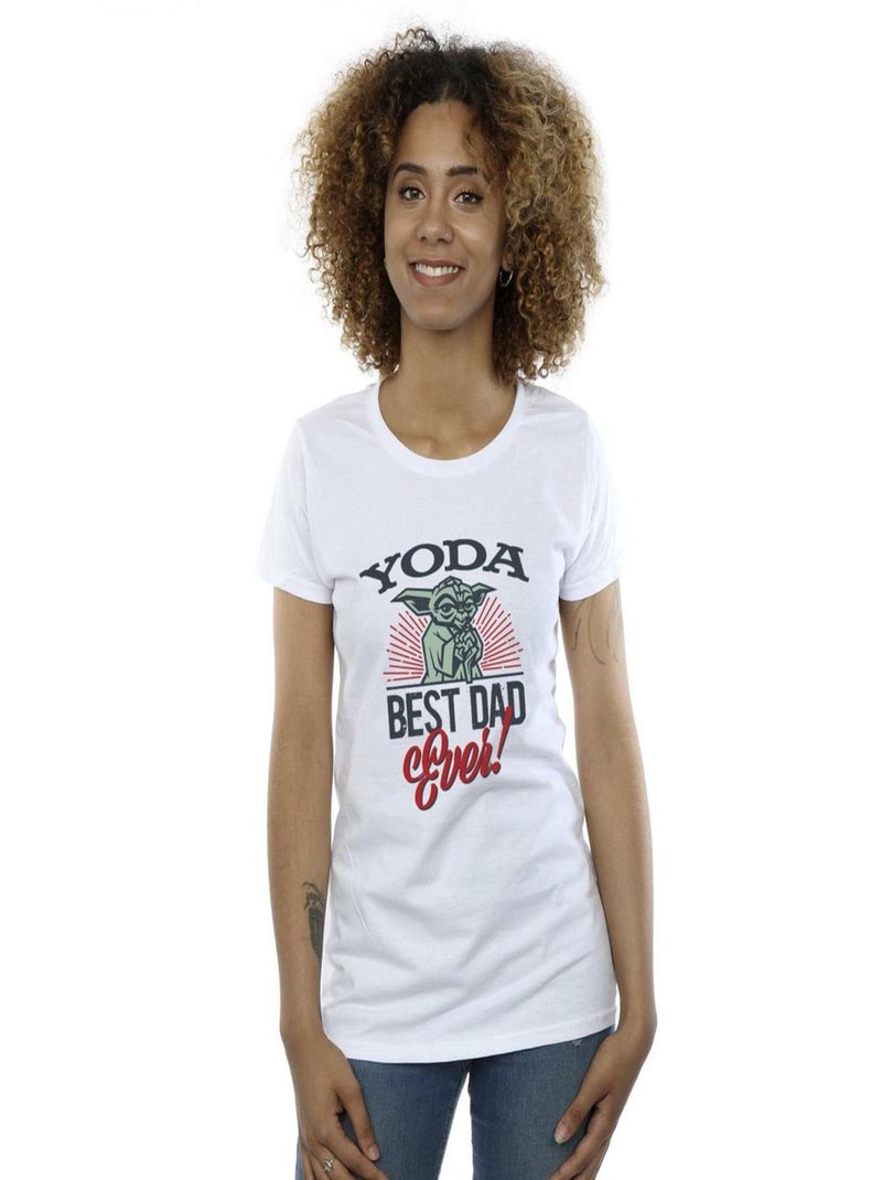 Star Wars - T-shirt MANDALORIAN DAD Blanc - Kiabi