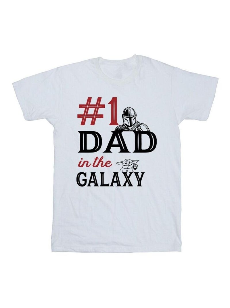 Star Wars - T-shirt MANDALORIAN NUMBER ONE DAD Blanc - Kiabi