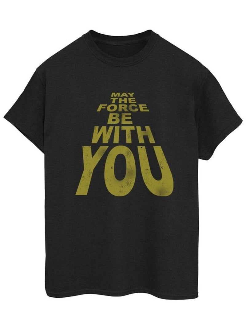 Star Wars - T-shirt MAY THE FORCE BE WITH YOU Noir - Kiabi