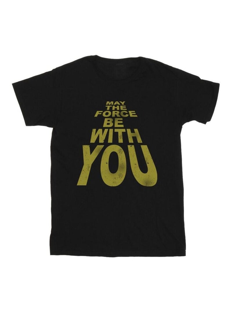 Star Wars - T-shirt MAY THE FORCE BE WITH YOU Noir - Kiabi