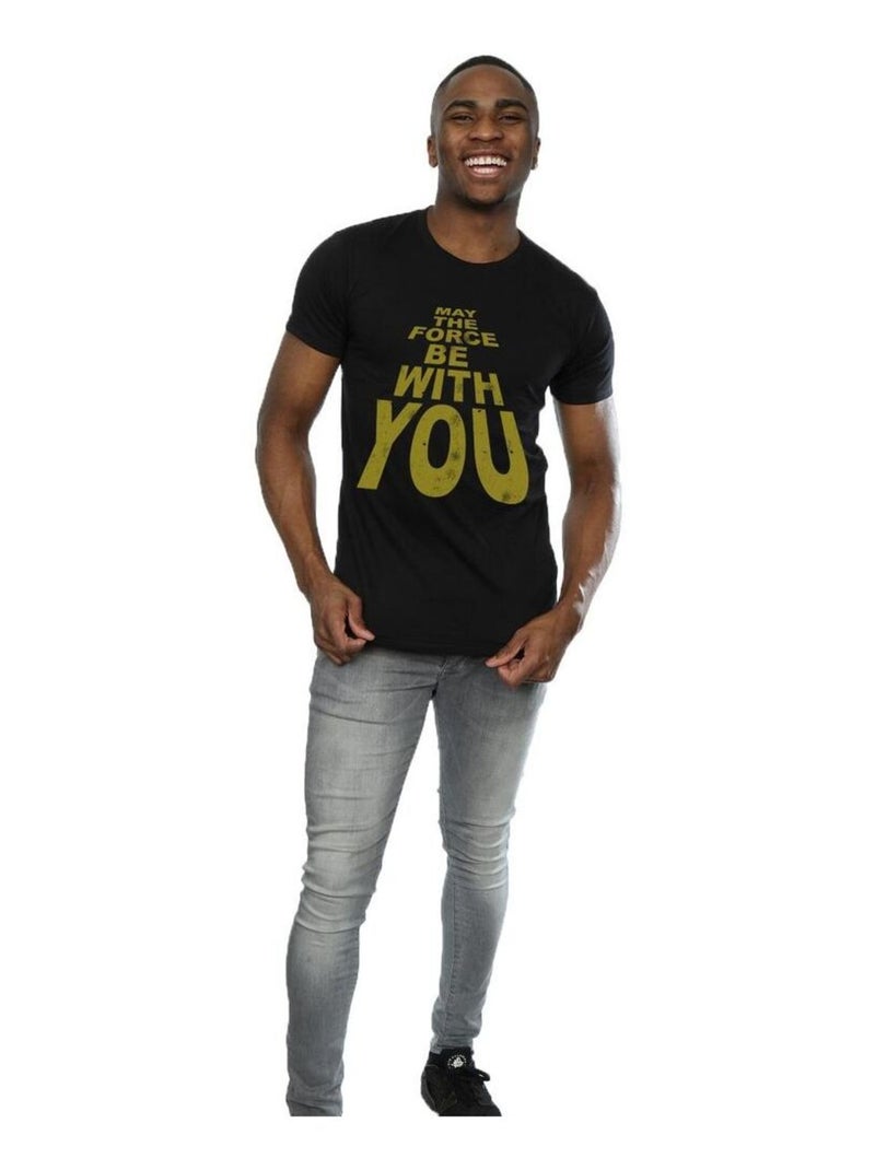 Star Wars - T-shirt MAY THE FORCE BE WITH YOU Noir - Kiabi