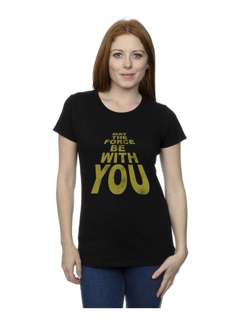 Star Wars - T-shirt MAY THE FORCE BE WITH YOU Noir - Kiabi