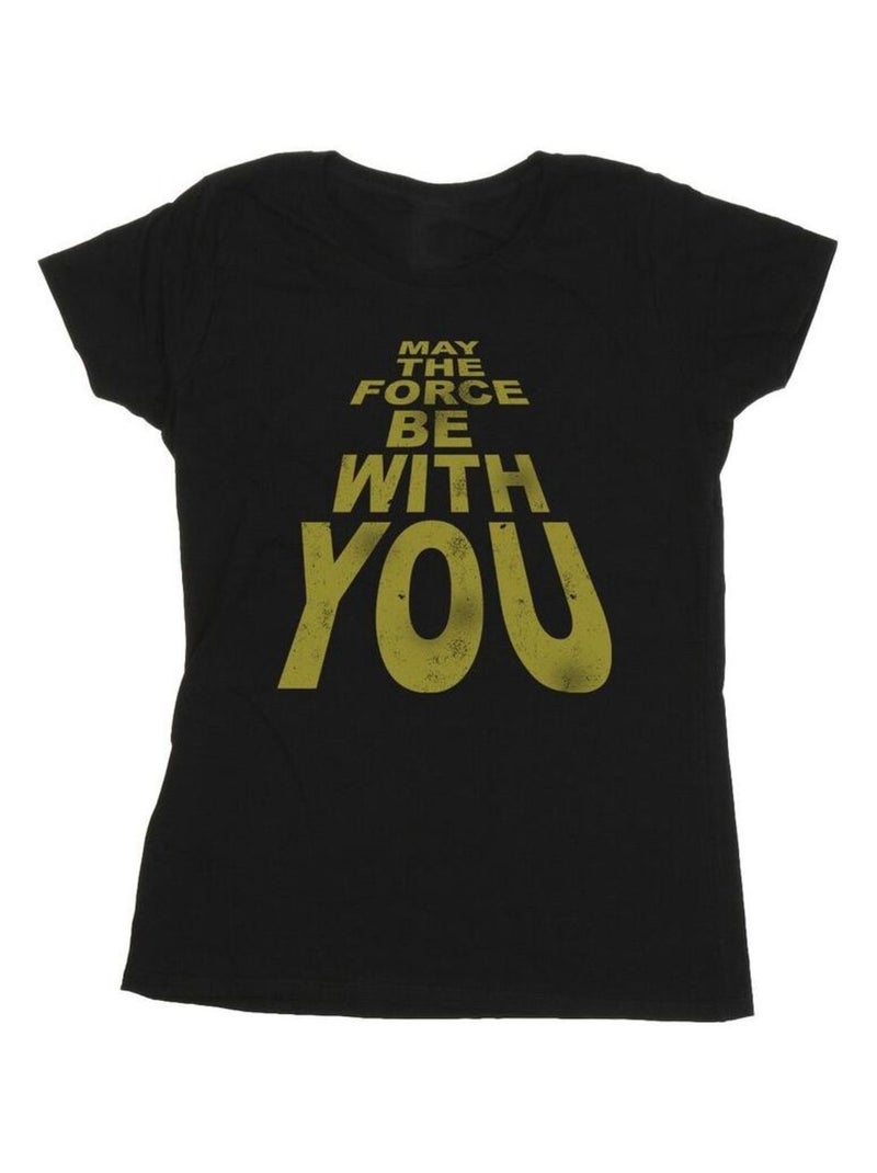 Star Wars - T-shirt MAY THE FORCE BE WITH YOU Noir - Kiabi
