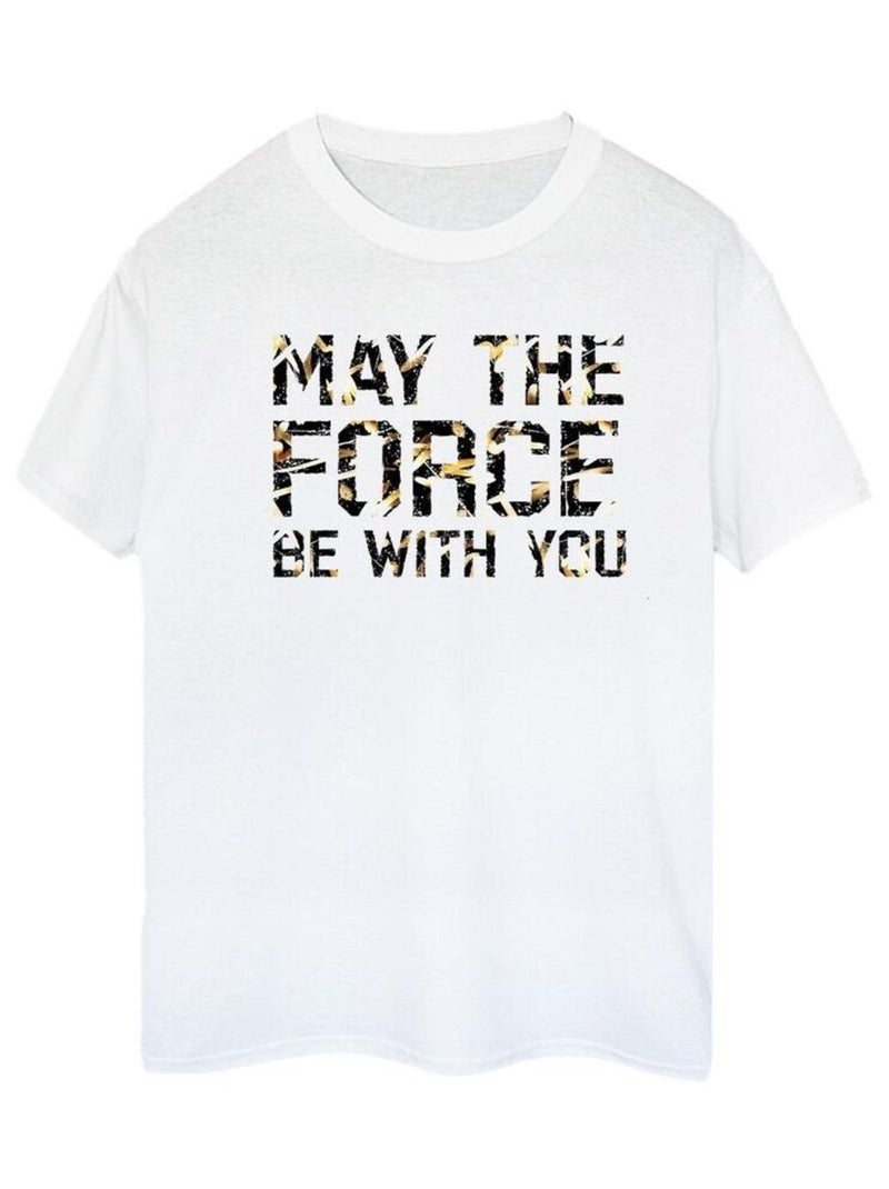 Star Wars - T-shirt MAY THE FORCE Blanc - Kiabi