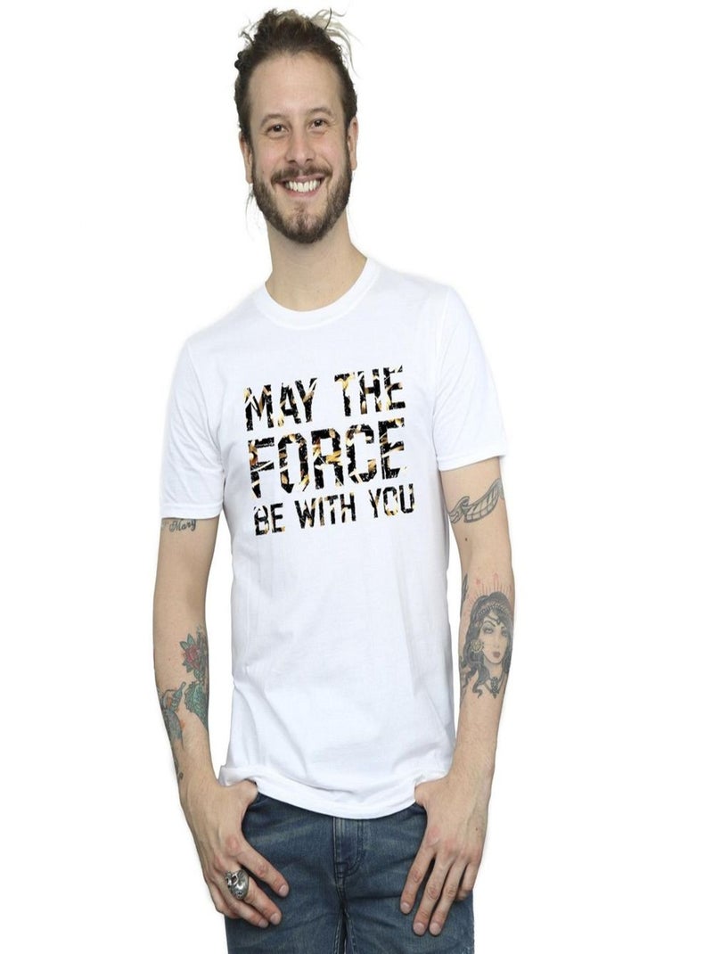 Star Wars - T-shirt MAY THE FORCE Blanc - Kiabi