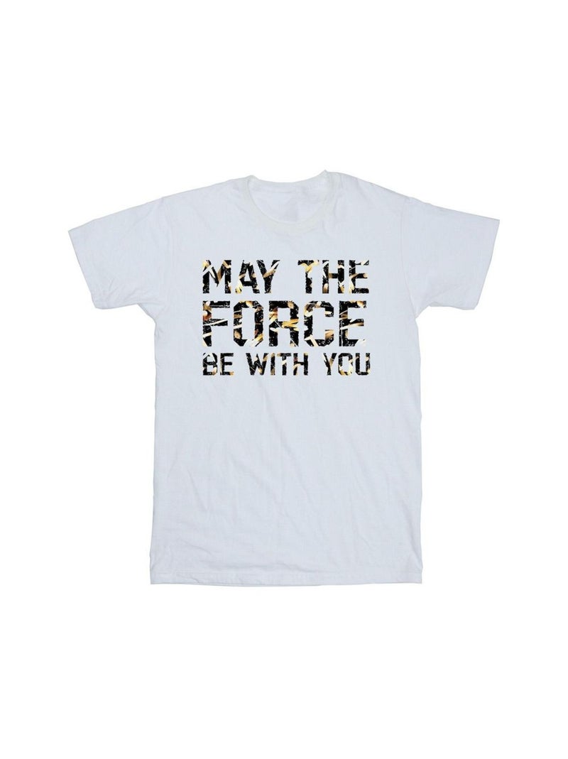 Star Wars - T-shirt MAY THE FORCE Blanc - Kiabi