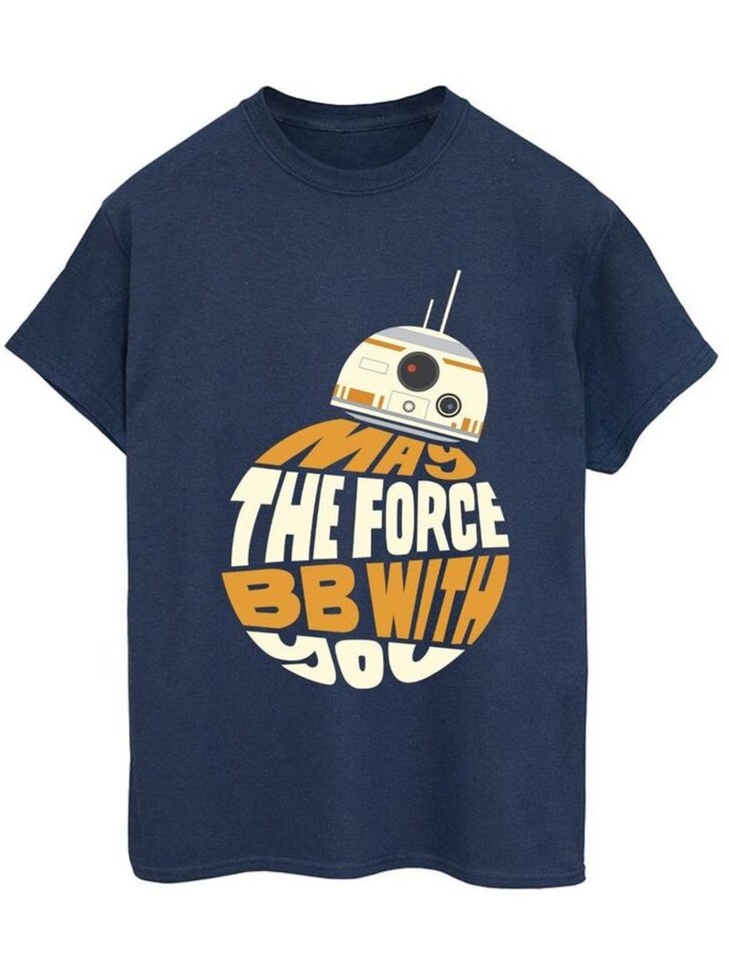 Star Wars - T-shirt MAY THE FORCE Bleu marine - Kiabi