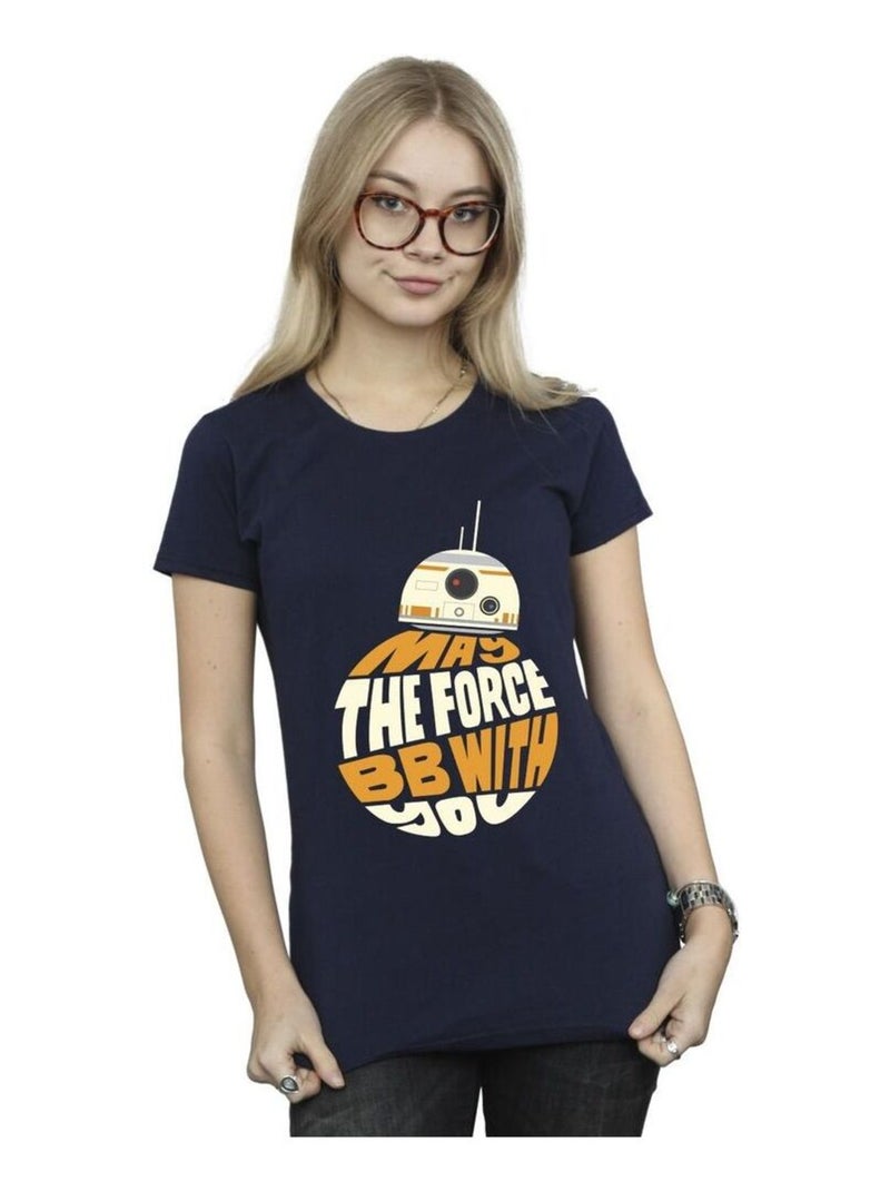 Star Wars - T-shirt MAY THE FORCE Bleu marine - Kiabi