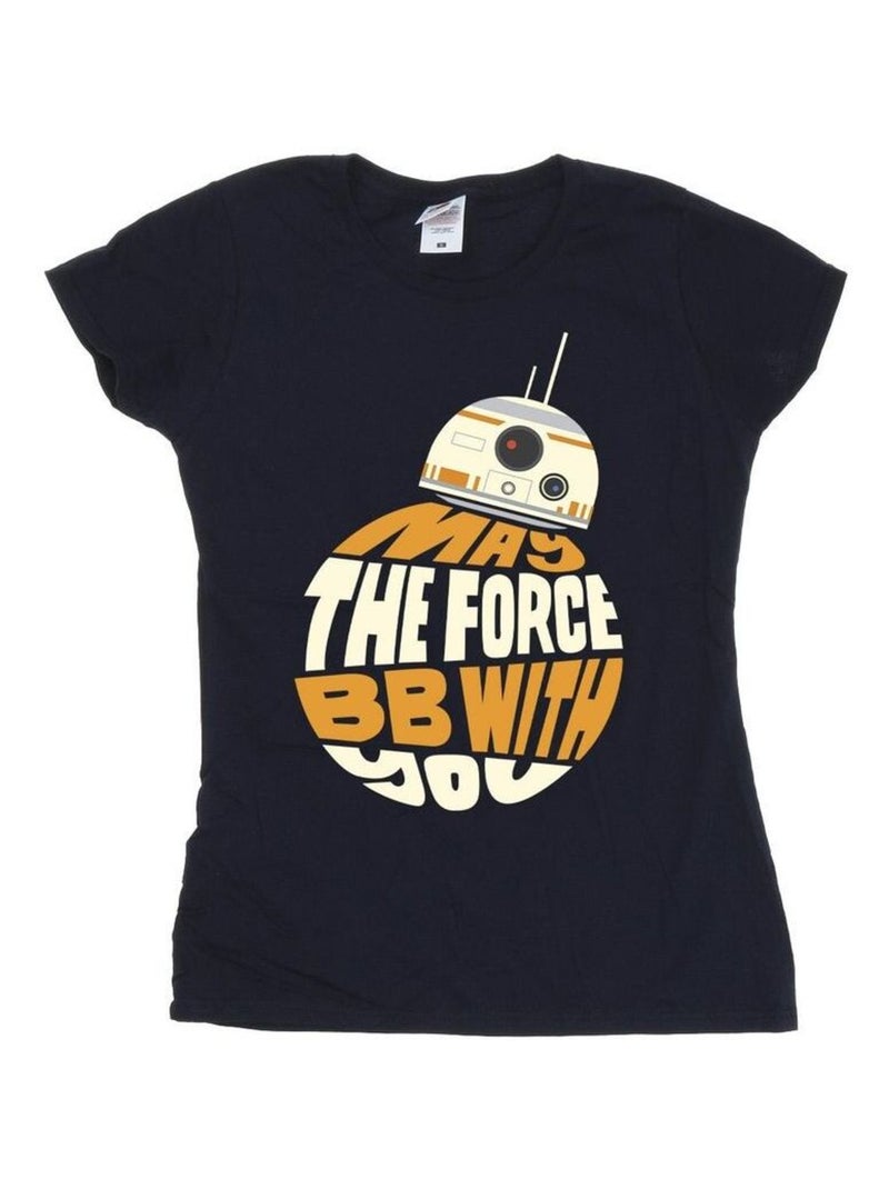 Star Wars - T-shirt MAY THE FORCE Bleu marine - Kiabi