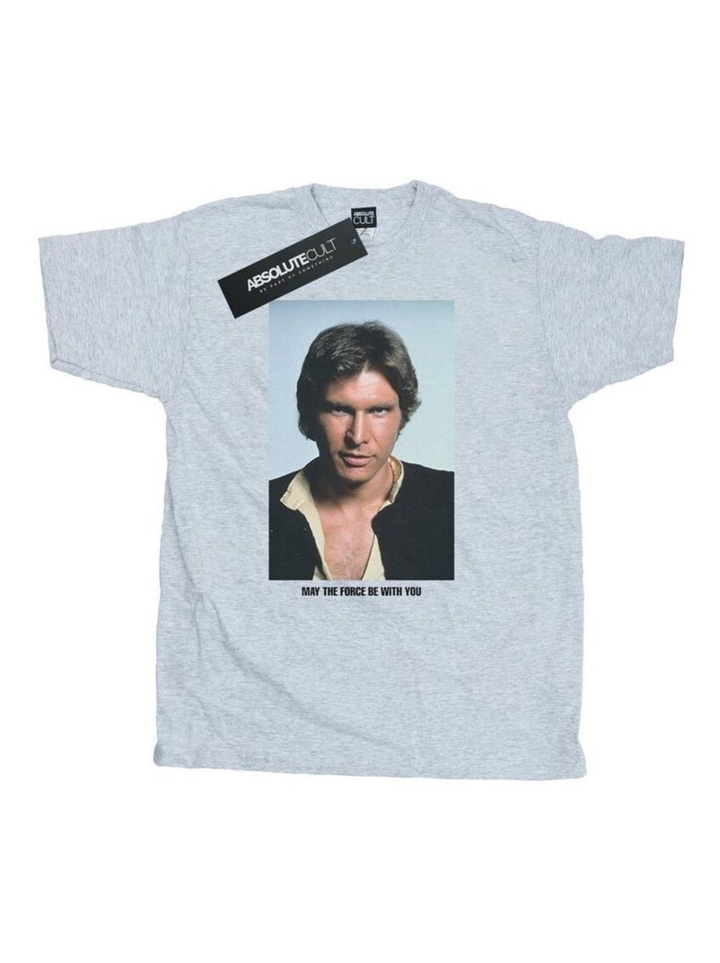 Star Wars - T-shirt MAY THE FORCE Gris chiné - Kiabi