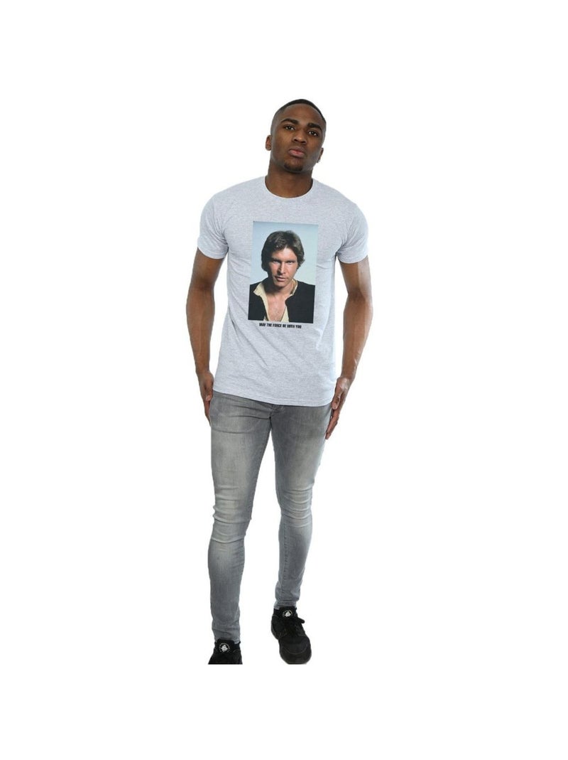 Star Wars - T-shirt MAY THE FORCE Gris chiné - Kiabi