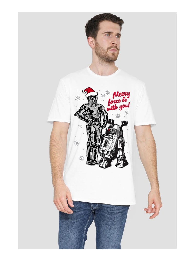 Star Wars - T-shirt MERRY CHRISTMAS DROIDS Blanc - Kiabi