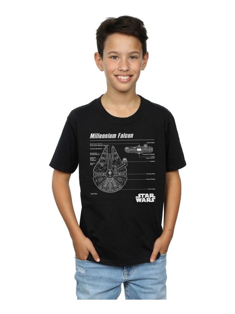 Star Wars - T-shirt MILLENNIUM Noir - Kiabi