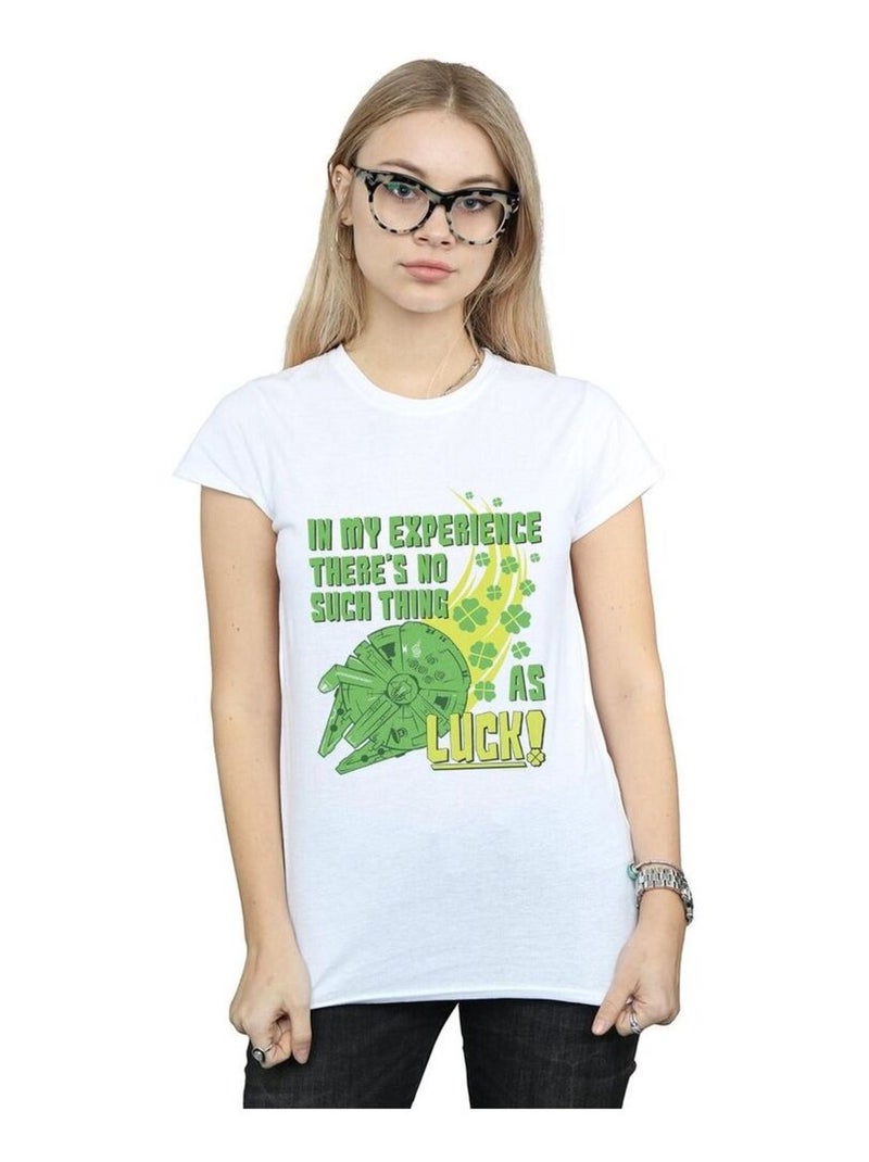 Star Wars - T-shirt MILLENNIUM SHAMROCK LUCK Blanc - Kiabi