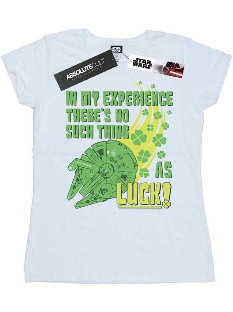 Star Wars - T-shirt MILLENNIUM SHAMROCK LUCK Blanc - Kiabi
