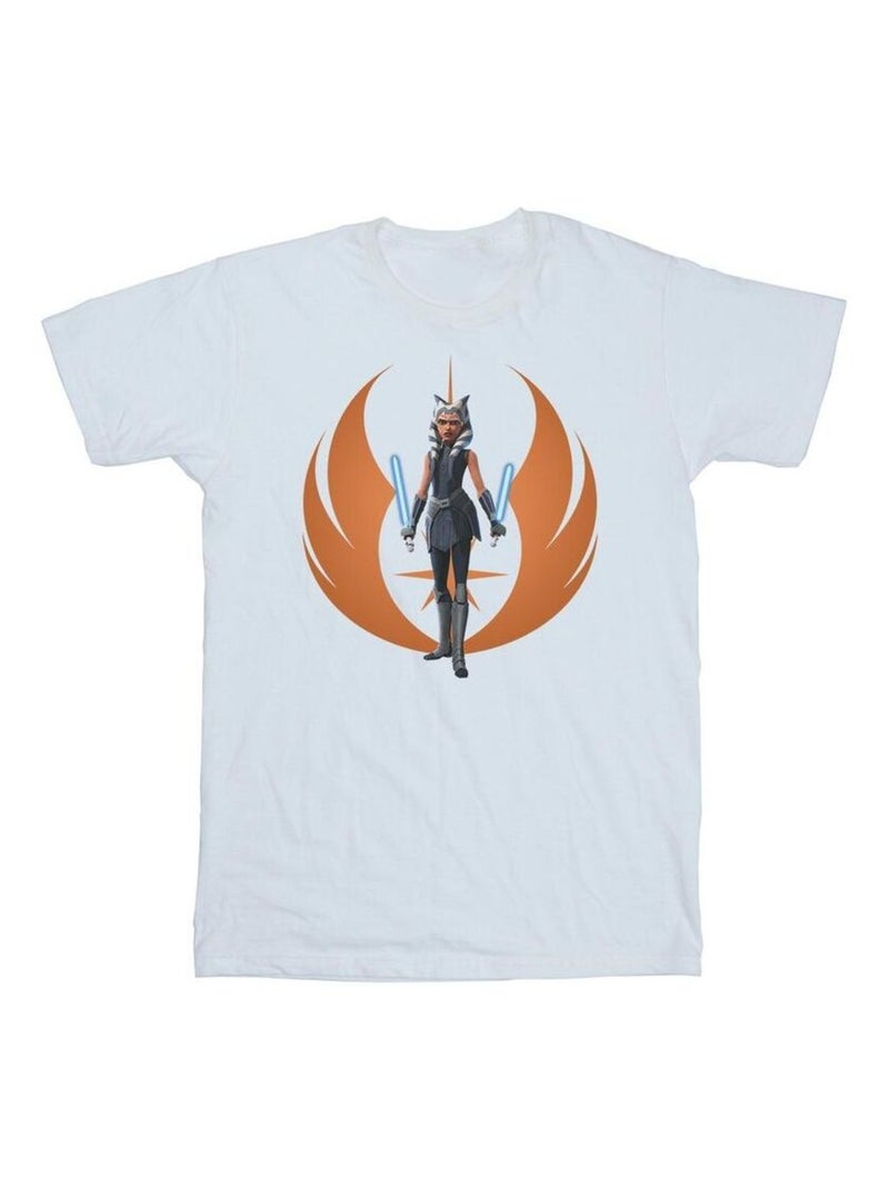 Star Wars - T-shirt motif Ahsoka CLONE WARS Blanc - Kiabi