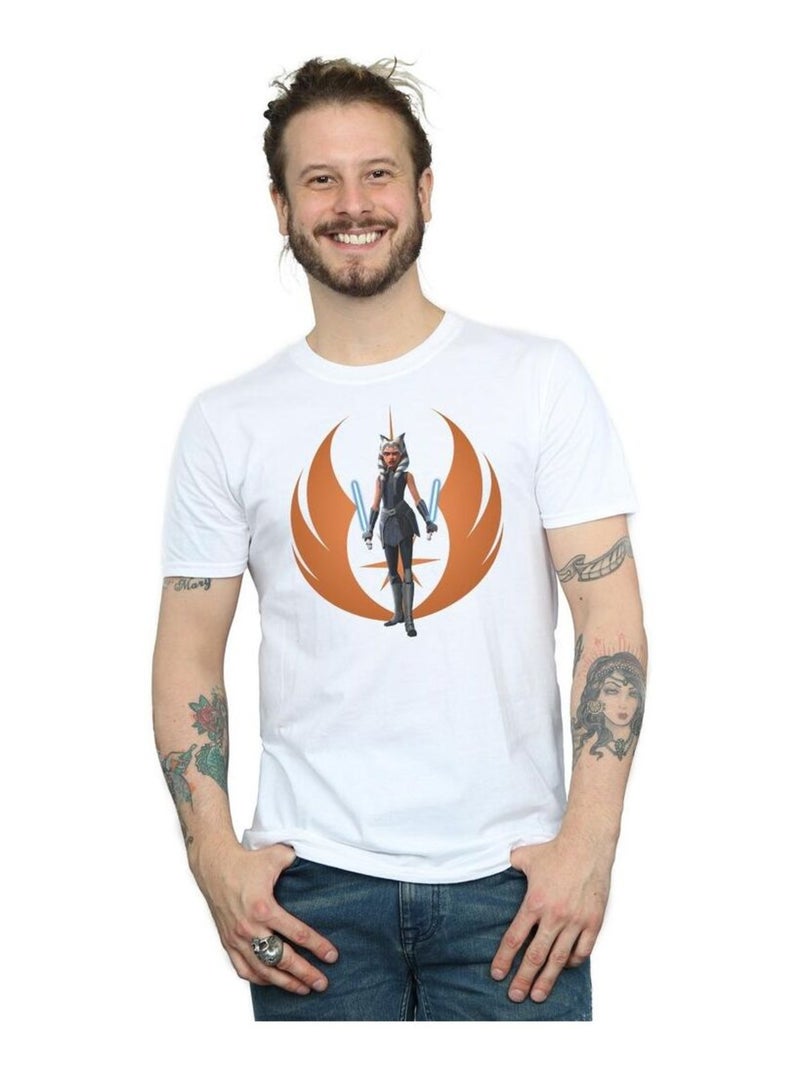 Star Wars - T-shirt motif Ahsoka CLONE WARS Blanc - Kiabi
