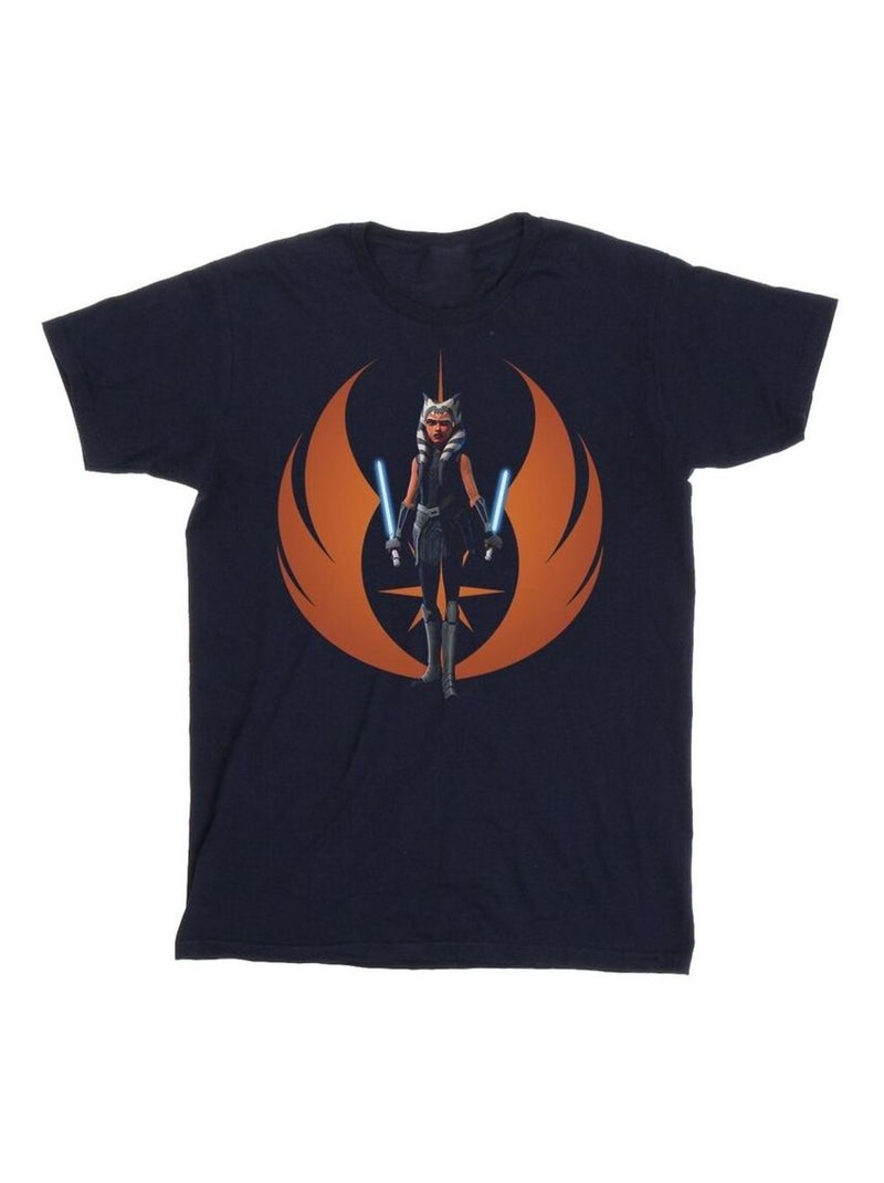 Star Wars - T-shirt motif Ahsoka CLONE WARS Bleu marine - Kiabi