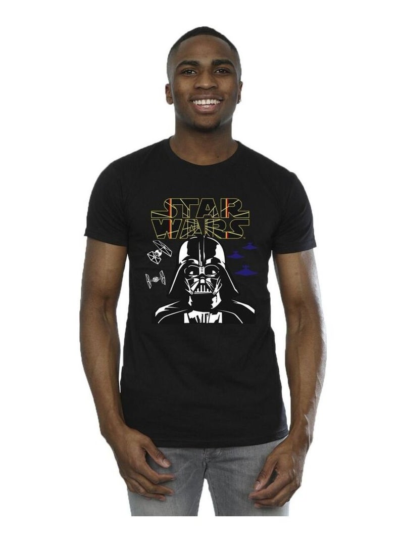 Star Wars - T-shirt motif Dark Vador motif/style logo COMP Noir - Kiabi