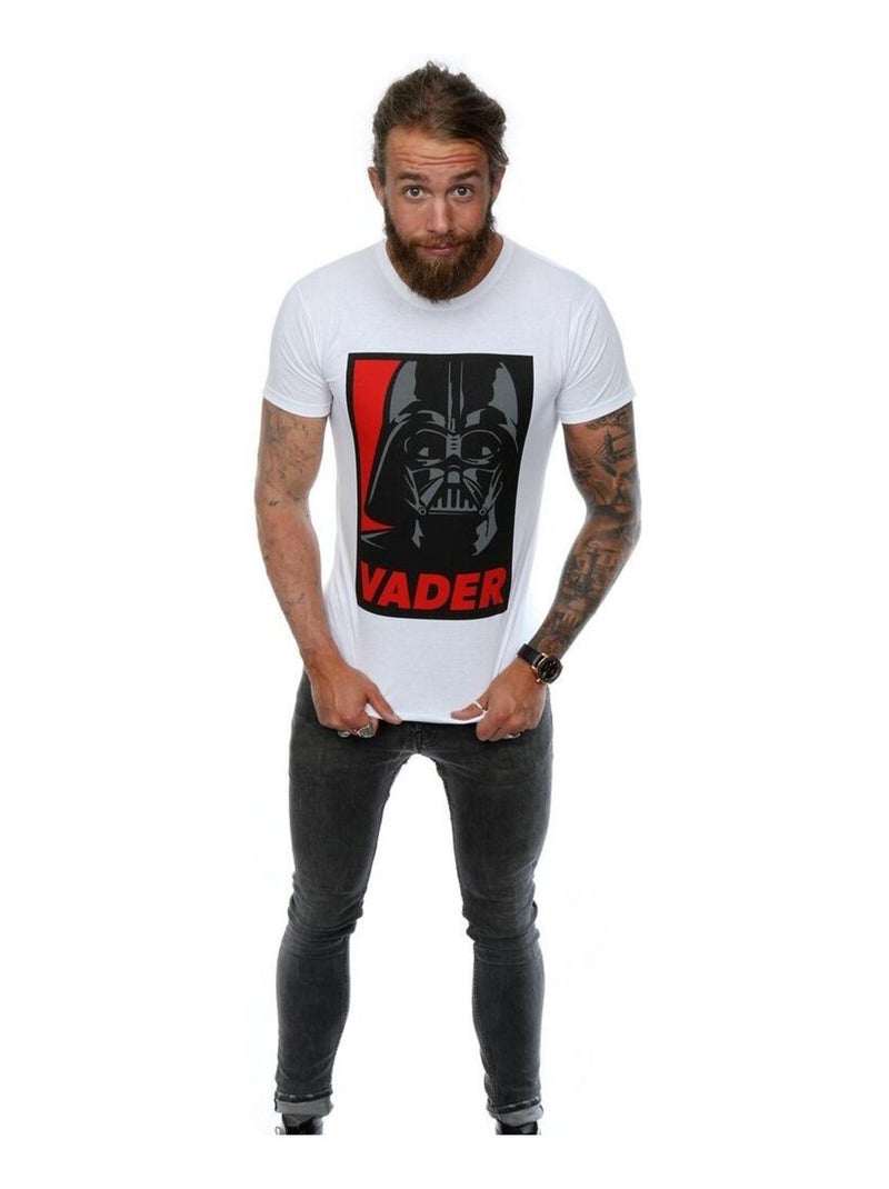 Star Wars - T-shirt motif Dark Vador style poster (Dark Vador) Blanc - Kiabi
