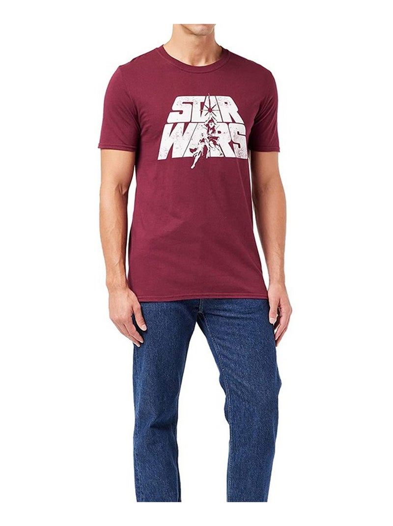 Star Wars - T-shirt motif logo style rétro Bordeaux - Kiabi