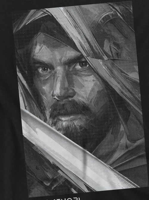 Star Wars - T-shirt motif Obi-Wan Kenobi style portrait monochrome - Kiabi