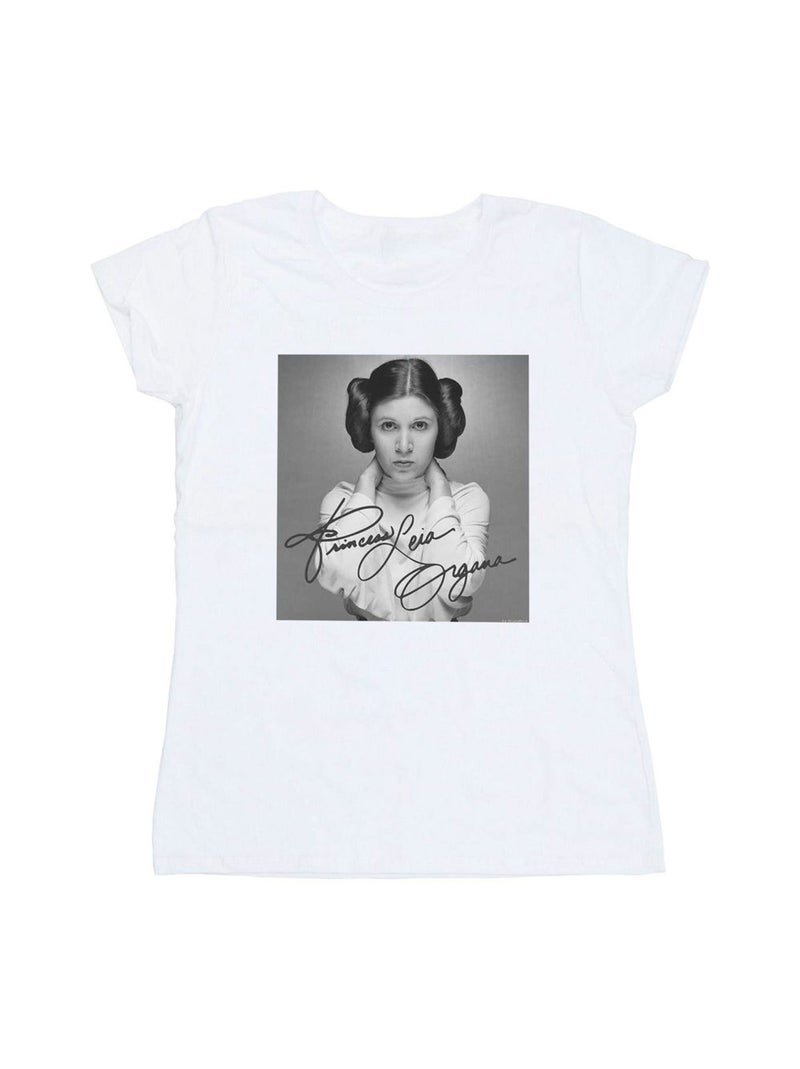 Star Wars - T-shirt motif Princesse Leia Blanc - Kiabi