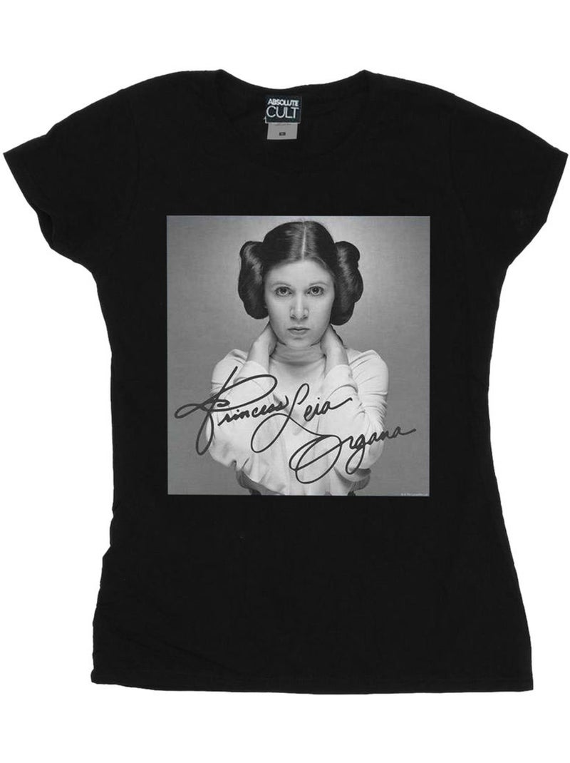 Star Wars - T-shirt motif Princesse Leia Noir - Kiabi