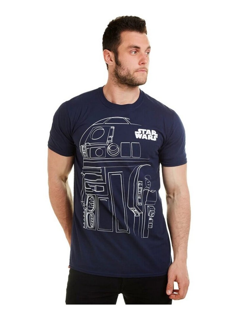 Star Wars - T-shirt motif R2-D2 Bleu Bleu marine Blanc - Kiabi