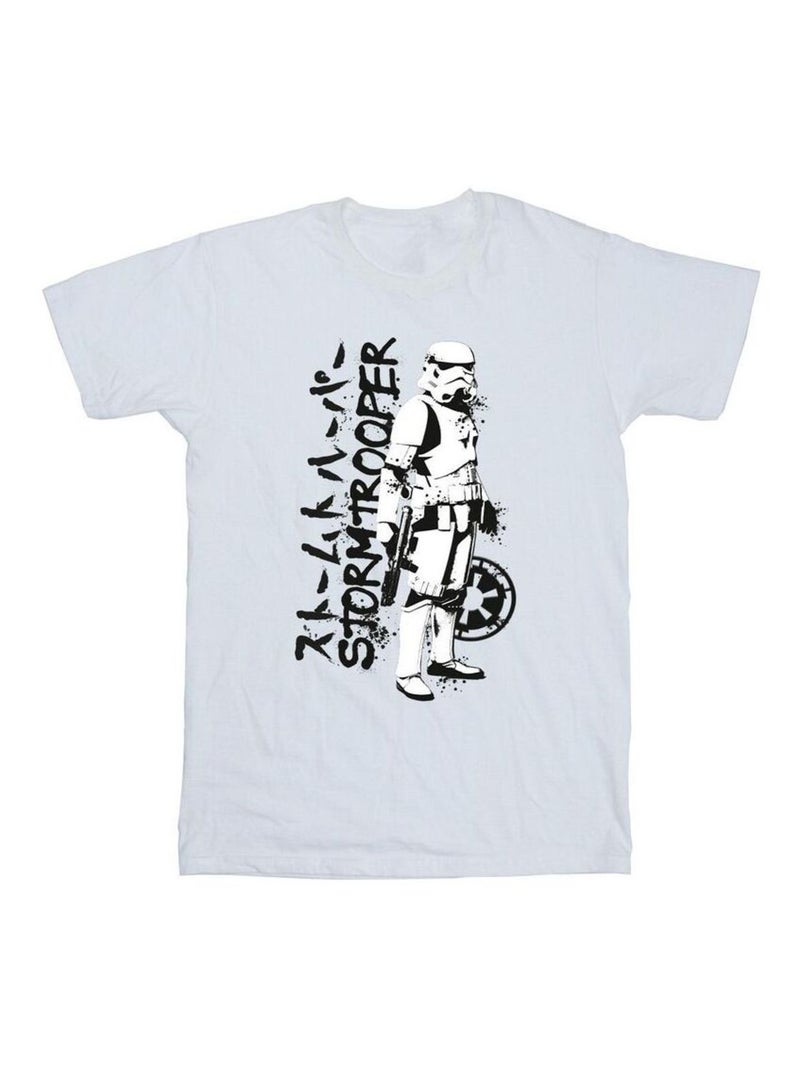 Star Wars - T-shirt motif Stormtrooper motif/style japonais Blanc - Kiabi