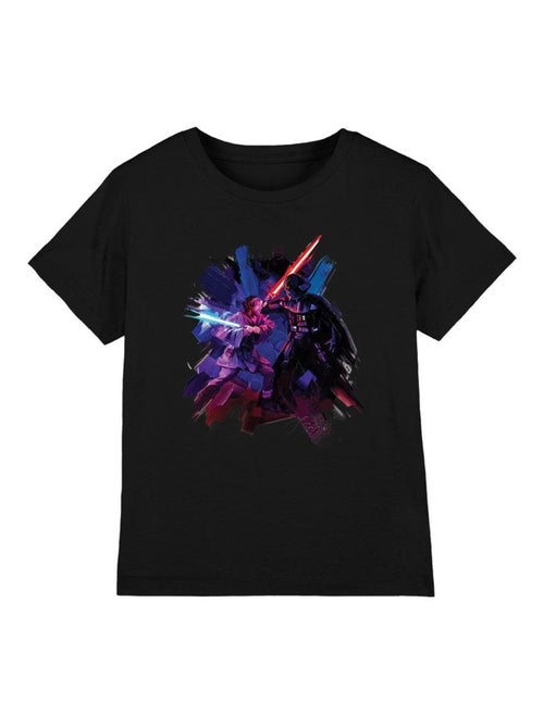 Star Wars - T-shirt motifs Obi-Wan Kenobi et Vador style peint - Kiabi