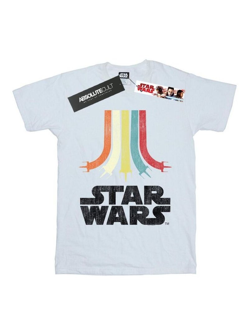 Star Wars - T-shirt motif/style arc-en-ciel Blanc - Kiabi