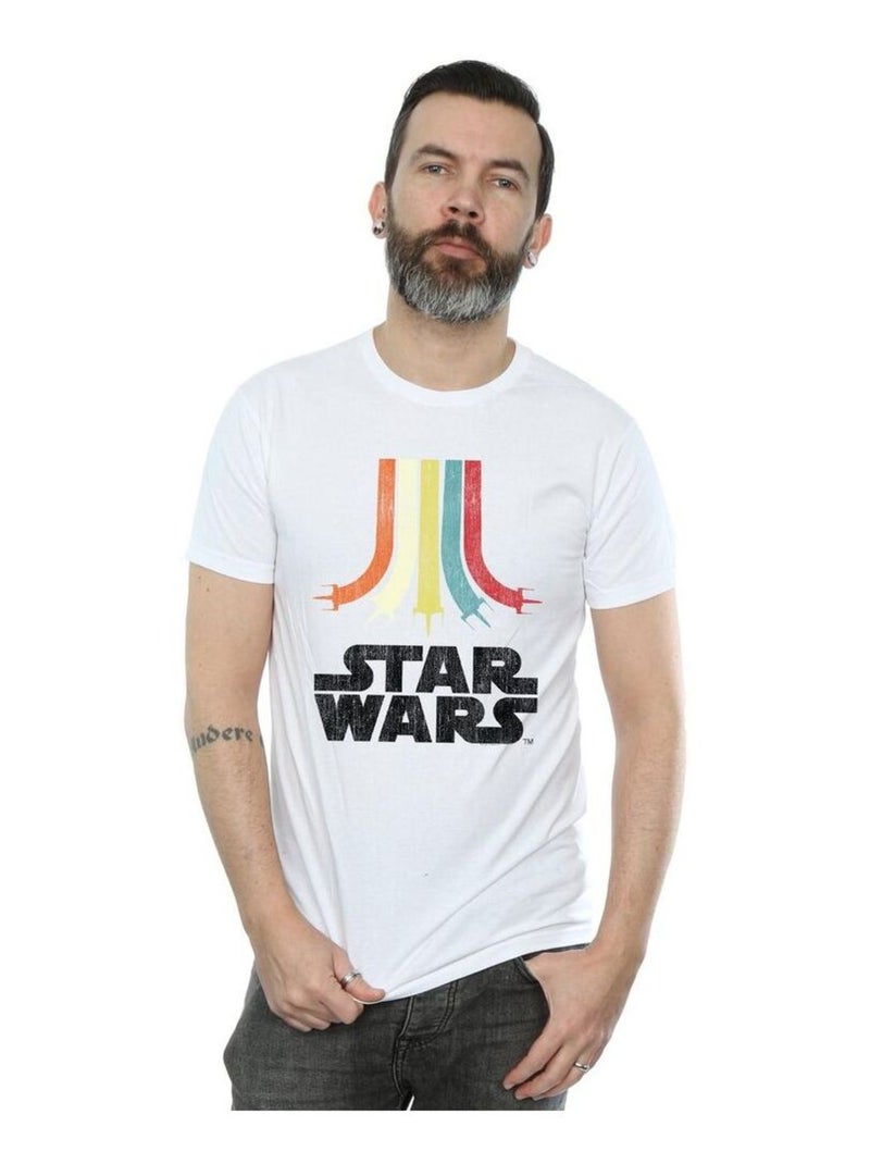 Star Wars - T-shirt motif/style arc-en-ciel Blanc - Kiabi